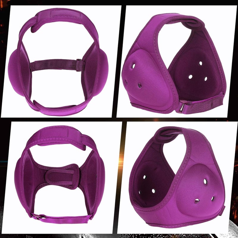 Jerify 2 Pcs Wrestling Headgear for Kids Youth Soft Grappling Headgear Wrestling Adjustable Ear Guard Protective(Dark Red) - Image 4